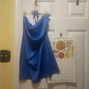 Parade brand, halter, blue mini dress